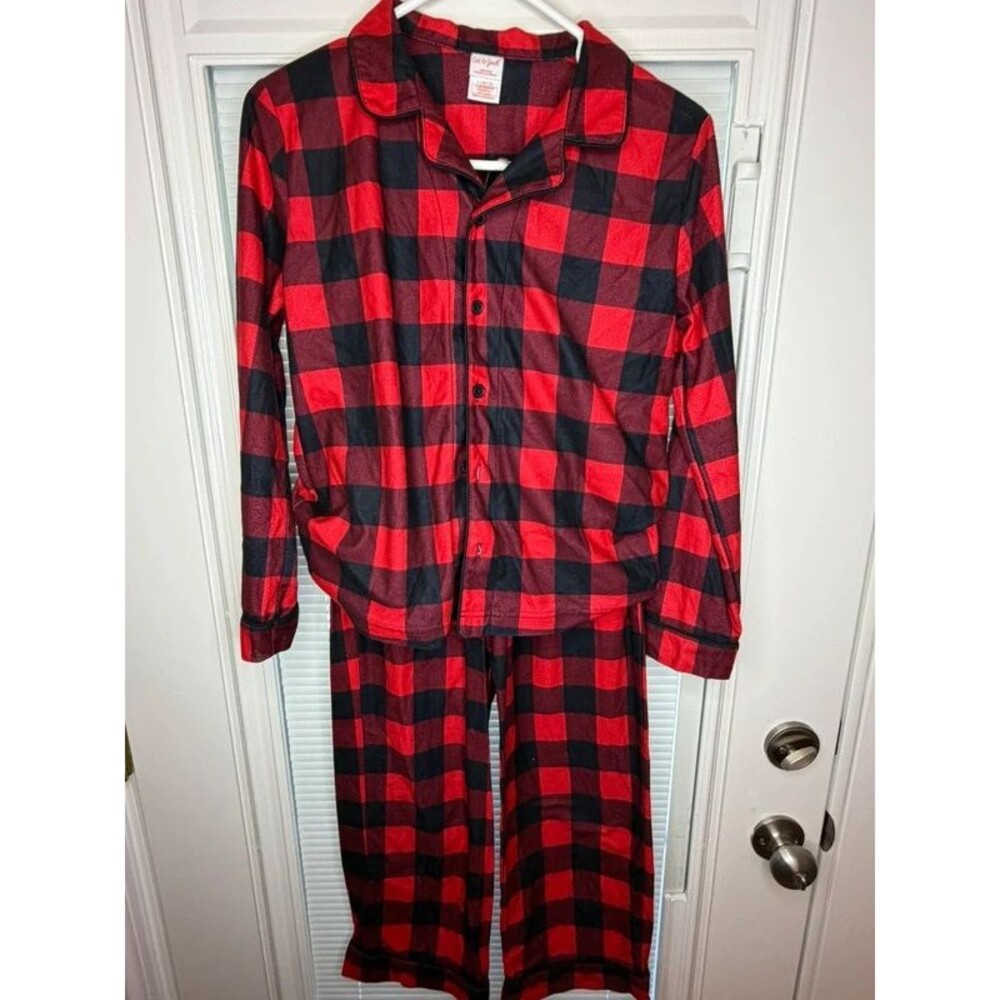 Cat & Jack Kids Buffalo Plaid Christmas Pajama Set Size 10/12